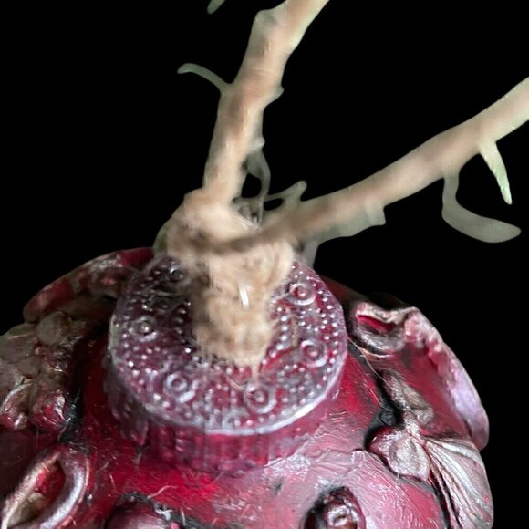 Handmade Christmas Ornament 3 inch one of a kind. Burgundy Ornament Bauble - Picture 3 of 5